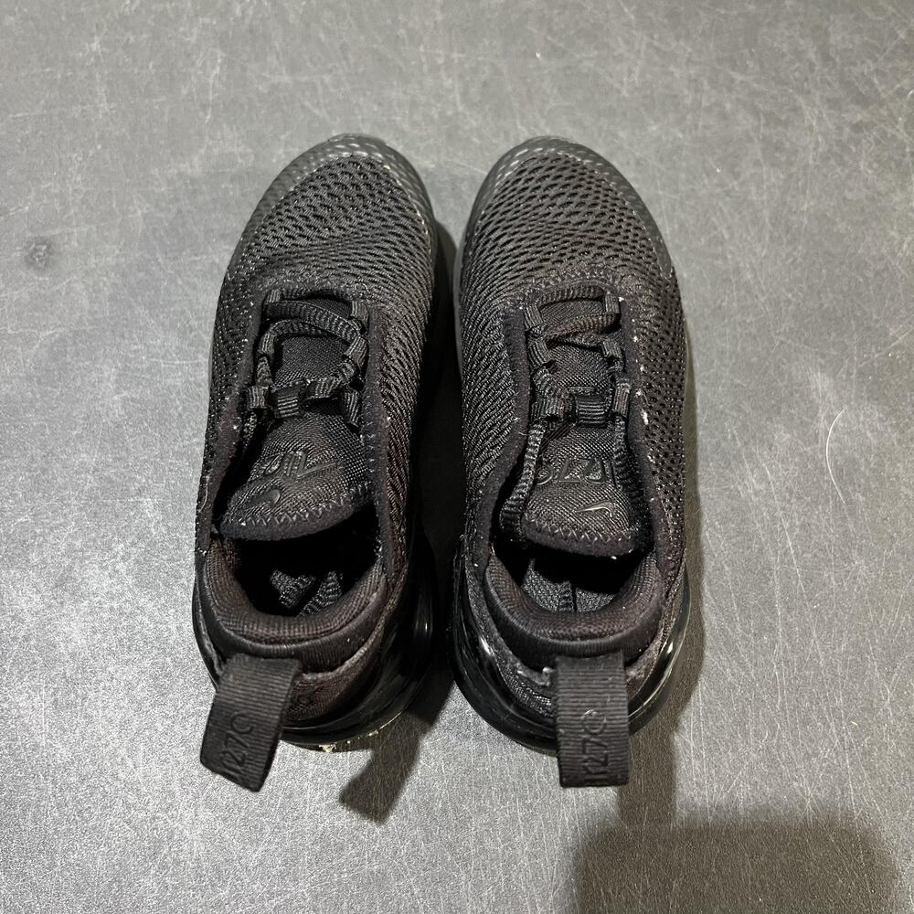Nike Air Max 270 Shoes Kids Size 11C Black Triple Black Mesh AO2372-006 Sneakers - Picture 8 of 9